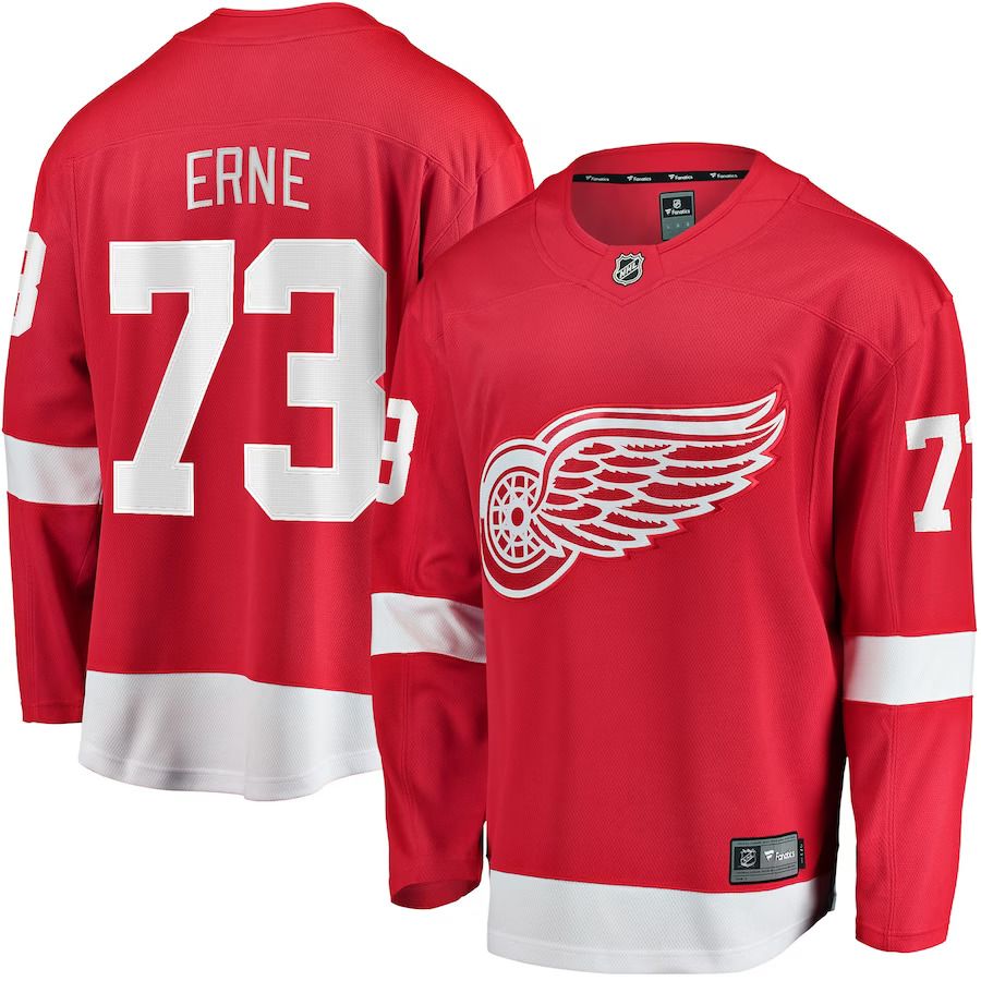 Men Detroit Red Wings #73 Adam Erne Fanatics Branded Red Home Breakaway Player NHL Jersey